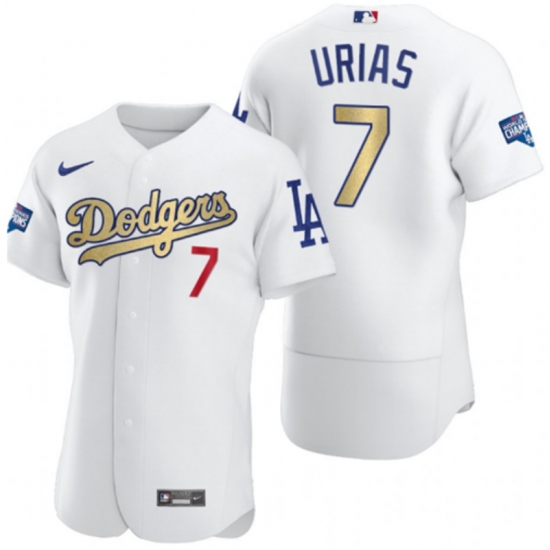 Men's Los Angeles Dodgers #7 Julio Urias Olive Gold 2020 ...