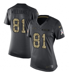 Women's Nike Los Angeles Chargers #81 Mike Williams Limited Black 2016 Salute to Service NFL Jersey