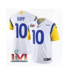 Men's Los Angeles Rams #10 Cooper Kupp 2022 White Super Bowl LVI Vapor Limited Stitched Jersey