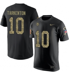 Nike Minnesota Vikings #10 Fran Tarkenton Black Camo Salute to Service T-Shirt