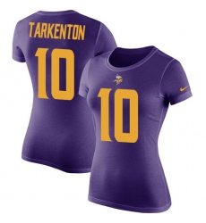 Women's Nike Minnesota Vikings #10 Fran Tarkenton Purple Rush Pride Name & Number T-Shirt