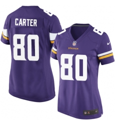 Women's Nike Minnesota Vikings #80 Cris Carter Game Purple Team Color NFL Jersey