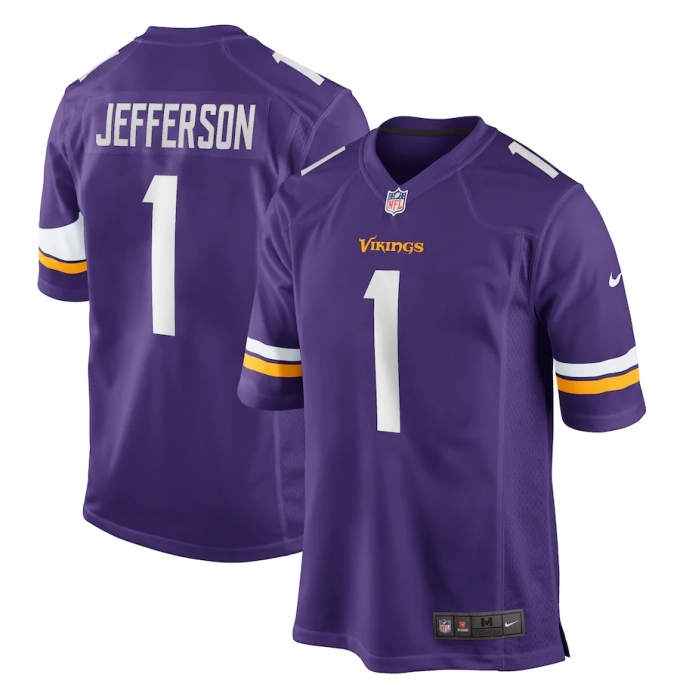 Men's Minnesota Vikings #1 Justin Jefferson Nike Purple 2020 NFL Draft First Round Pick Game Jersey.webp