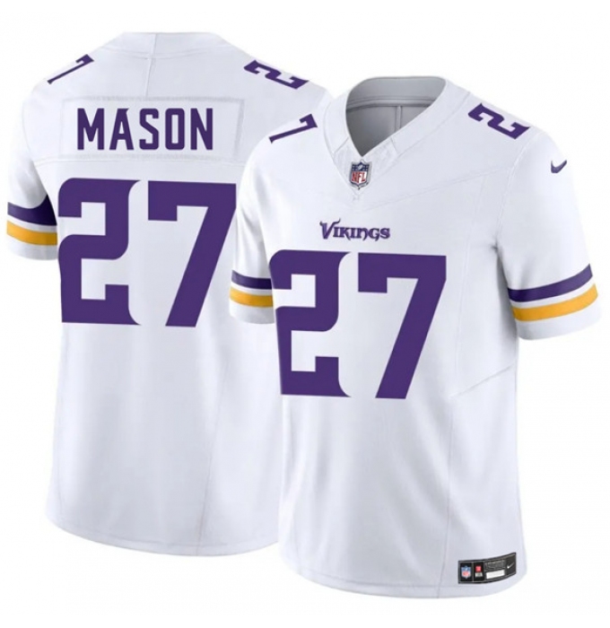 Men's Youth Minnesota Vikings #27 Jordan Mason White 2025 F.U.S.E. Vapor Untouchable Limited Football Stitched Jersey