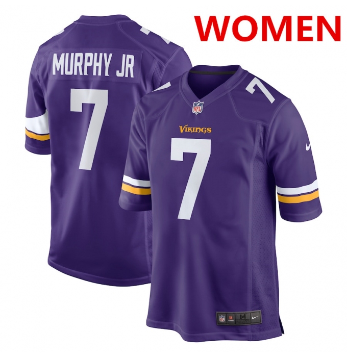 Women's Minnesota Vikings #7 byron murphy jr. nike purple nfl game jersey
