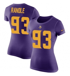 Women's Nike Minnesota Vikings #93 John Randle Purple Rush Pride Name & Number T-Shirt
