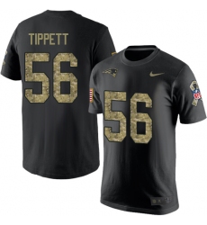 Nike New England Patriots #56 Andre Tippett Black Camo Salute to Service T-Shirt