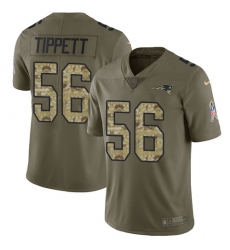 Youth Nike New England Patriots #56 Andre Tippett Limited Olive/Camo 2017 Salute to Service NFL Jersey