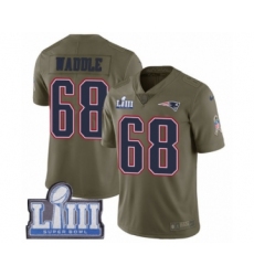 Youth Nike New England Patriots #68 LaAdrian Waddle Limited Olive 2017 Salute to Service Super Bowl LIII Bound NFL Jersey
