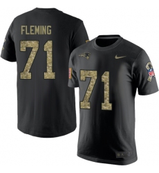 Nike New England Patriots #71 Cameron Fleming Black Camo Salute to Service T-Shirt