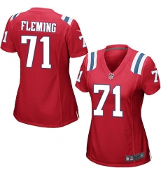 Women's Nike New England Patriots #71 Cameron Fleming Game Red Alternate NFL Jersey