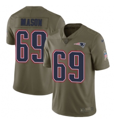 Youth Nike New England Patriots #69 Shaq Mason Limited Olive 2017 Salute to Service NFL Jersey