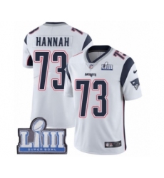 Men's Nike New England Patriots #73 John Hannah White Vapor Untouchable Limited Player Super Bowl LIII Bound NFL Jersey