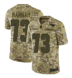 Youth Nike New England Patriots #73 John Hannah Limited Camo 2018 Salute to Service NFL Jersey