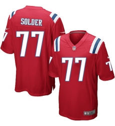 Men's Nike New England Patriots #77 Nate Solder Game Red Alternate NFL Jersey
