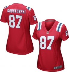 Women's Nike New England Patriots #87 Rob Gronkowski Game Red Alternate NFL Jersey