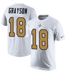 Nike New Orleans Saints #18 Garrett Grayson White Rush Pride Name & Number T-Shirt