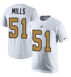 Nike New Orleans Saints #51 Sam Mills White Rush Pride Name & Number T-Shirt
