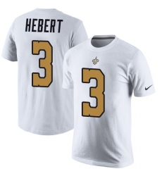 Nike New Orleans Saints #3 Bobby Hebert White Rush Pride Name & Number T-Shirt