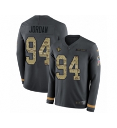 Youth Nike New Orleans Saints #94 Cameron Jordan Limited Black Salute to Service Therma Long Sleeve NFL Jersey Youth Nike New Orleans Saints #94 Cameron Jordan Limited Black Salute to Service Therma Long Sleeve NFL Jersey
