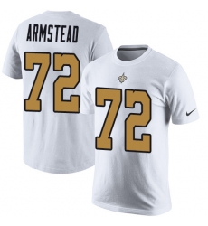 Nike New Orleans Saints #72 Terron Armstead White Rush Pride Name & Number T-Shirt