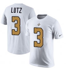 Nike New Orleans Saints #3 Will Lutz White Rush Pride Name & Number T-Shirt
