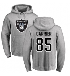 NFL Nike Oakland Raiders #85 Derek Carrier Ash Name & Number Logo Pullover Hoodie