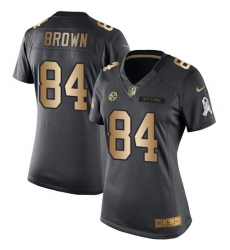 Women's Nike Pittsburgh Steelers #84 Antonio Brown Limited Black/Gold Salute to Service NFL Jersey