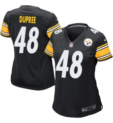 Women's Nike Pittsburgh Steelers #48 Bud Dupree Game Black Team Color NFL Jersey