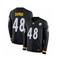 Youth Nike Pittsburgh Steelers #48 Bud Dupree Limited Black Therma Long Sleeve NFL Jersey