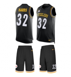 Men's Nike Pittsburgh Steelers #32 Franco Harris Limited Black Tank Top Suit NFL Jersey Men's Nike Pittsburgh Steelers #32 Franco Harris Limited Black Tank Top Suit NFL Jersey