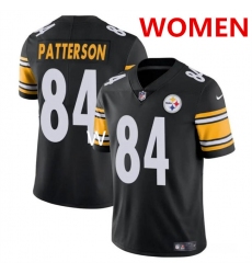 Women's Pittsburgh Steelers #84 Cordarrelle Patterson Black Vapor Football Stitched Jersey Women's Pittsburgh Steelers #84 Cordarrelle Patterson Black Vapor Football Stitched Jersey