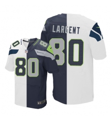 Men's Nike Seattle Seahawks #80 Steve Largent Elite Navy/White Split Fashion NFL Jersey Men's Nike Seattle Seahawks #80 Steve Largent Elite Navy/White Split Fashion NFL Jersey