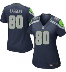 Women's Nike Seattle Seahawks #80 Steve Largent Game Steel Blue Team Color NFL Jersey Women's Nike Seattle Seahawks #80 Steve Largent Game Steel Blue Team Color NFL Jersey