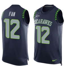 Men's Nike Seattle Seahawks 12th Fan Limited Steel Blue Player Name & Number Tank Top NFL Jersey