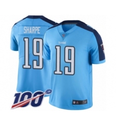 Youth Tennessee Titans #19 Tajae Sharpe Limited Light Blue Rush Vapor Untouchable 100th Season Football Jersey
