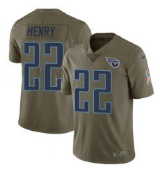 Men's Nike Tennessee Titans #22 Derrick Henry Limited Olive 2017 Salute to Service NFL Jersey Men's Nike Tennessee Titans #22 Derrick Henry Limited Olive 2017 Salute to Service NFL Jersey