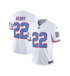 Men's Nike Tennessee Titans #22 Derrick Henry White 2023 F.U.S.E. Vapor Limited Throwback Football Stitched Jersey