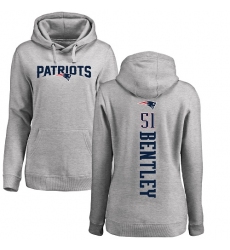NFL Women's Nike New England Patriots #51 Ja'Whaun Bentley Ash Backer Pullover Hoodie