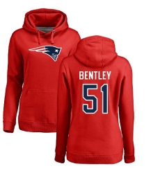 NFL Women's Nike New England Patriots #51 Ja'Whaun Bentley Red Name & Number Logo Pullover Hoodie