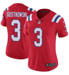 Women's Nike New England Patriots #3 Stephen Gostkowski Red Alternate Vapor Untouchable Limited Player NFL Jersey