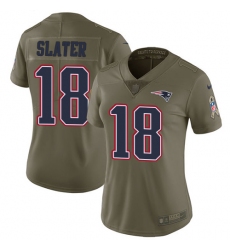 Women's Nike New England Patriots #18 Matthew Slater Limited Olive 2017 Salute to Service NFL Jersey