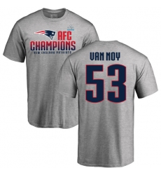 Nike New England Patriots #53 Kyle Van Noy Heather Gray 2017 AFC Champions V-Neck T-Shirt