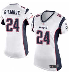 Women's Nike New England Patriots #24 Stephon Gilmore Game White NFL Jersey