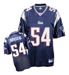 Reebok New England Patriots #54 Tedy Bruschi Dark Blue Replica Throwback NFL Jersey