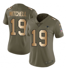 Women's Nike New England Patriots #19 Malcolm Mitchell Limited Olive/Gold 2017 Salute to Service NFL Jersey