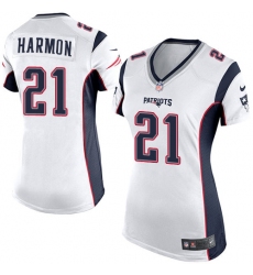 Women's Nike New England Patriots #21 Duron Harmon Game White NFL Jersey