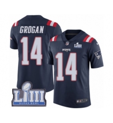 Men's Nike New England Patriots #14 Steve Grogan Limited Navy Blue Rush Vapor Untouchable Super Bowl LIII Bound NFL Jersey