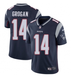 Men's Nike New England Patriots #14 Steve Grogan Navy Blue Team Color Vapor Untouchable Limited Player NFL Jersey