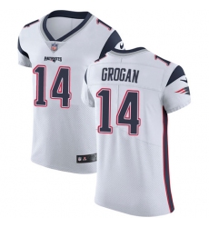 Men's Nike New England Patriots #14 Steve Grogan White Vapor Untouchable Elite Player NFL Jersey